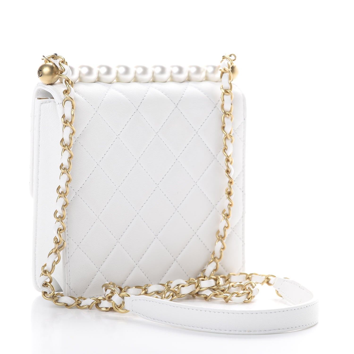 Chanel Lambskin Quilted Chic Pearls Flap White 2 of 11