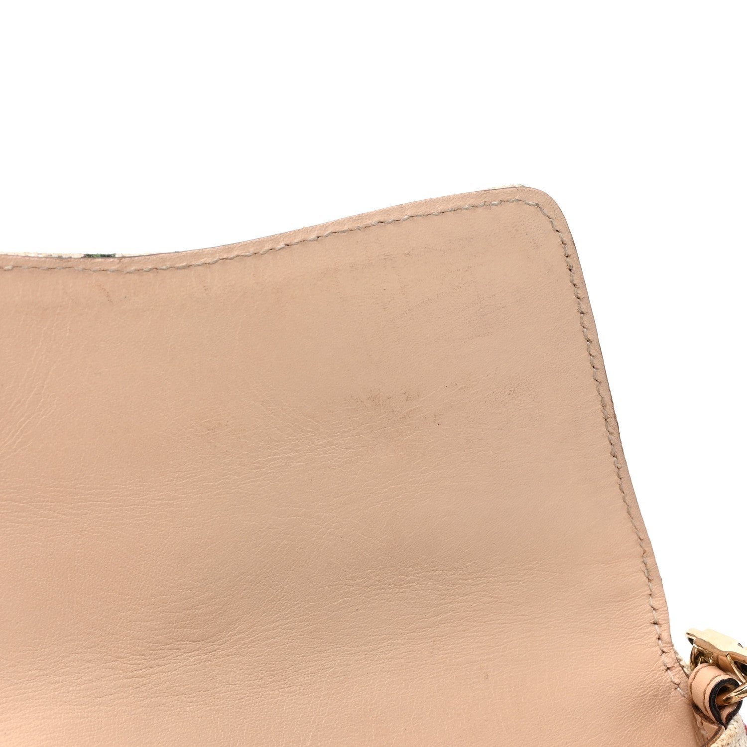 Gucci Canvas Flora Floral Beaded Small Horsebit Chain Clutch White Multicolor 16 of 16