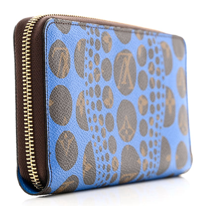 Louis Vuitton Monogram Kusama Pumpkin Dots Zippy Wallet Blue 3 of 8