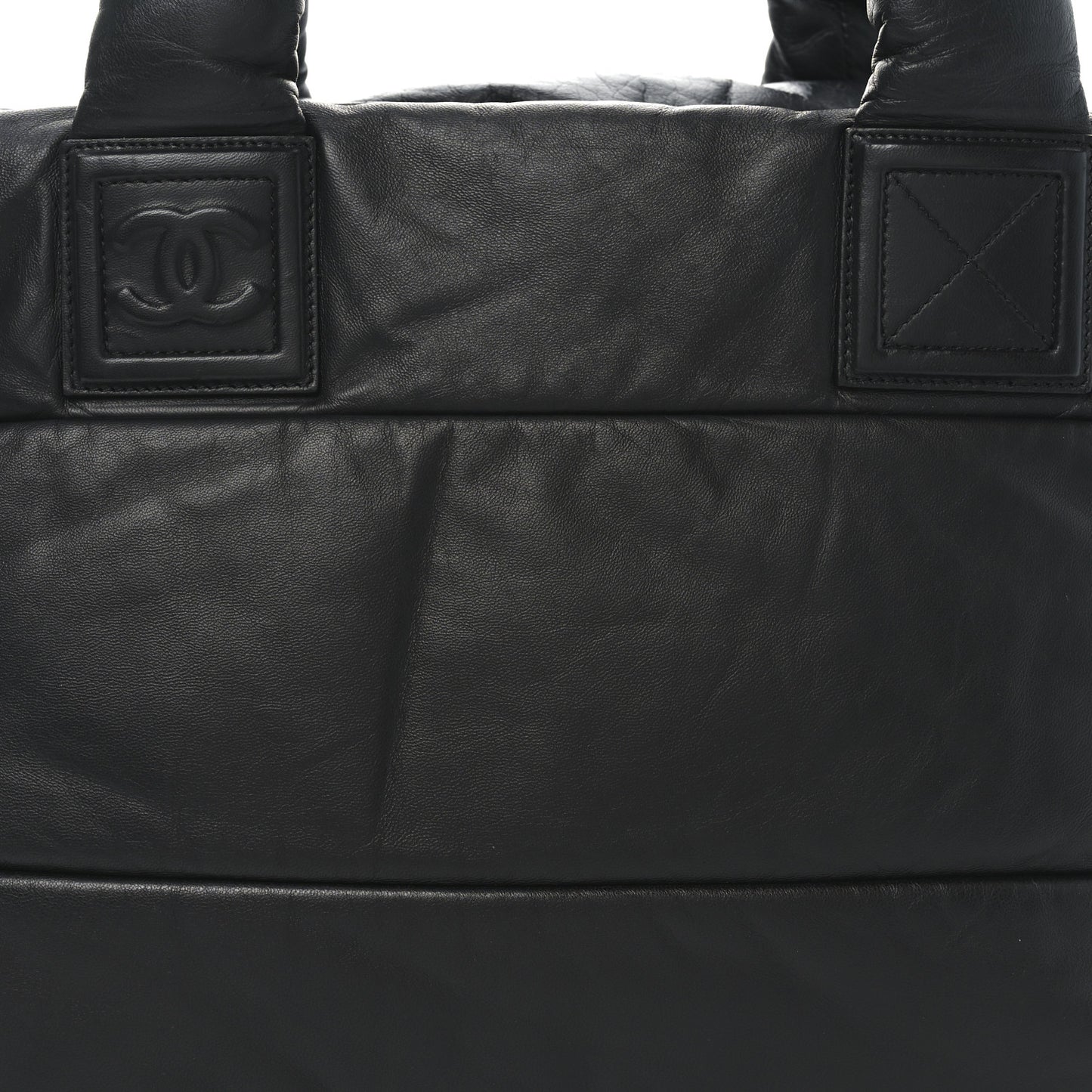 Lambskin Quilted Medium Coco Cocoon Reversible Tote Black