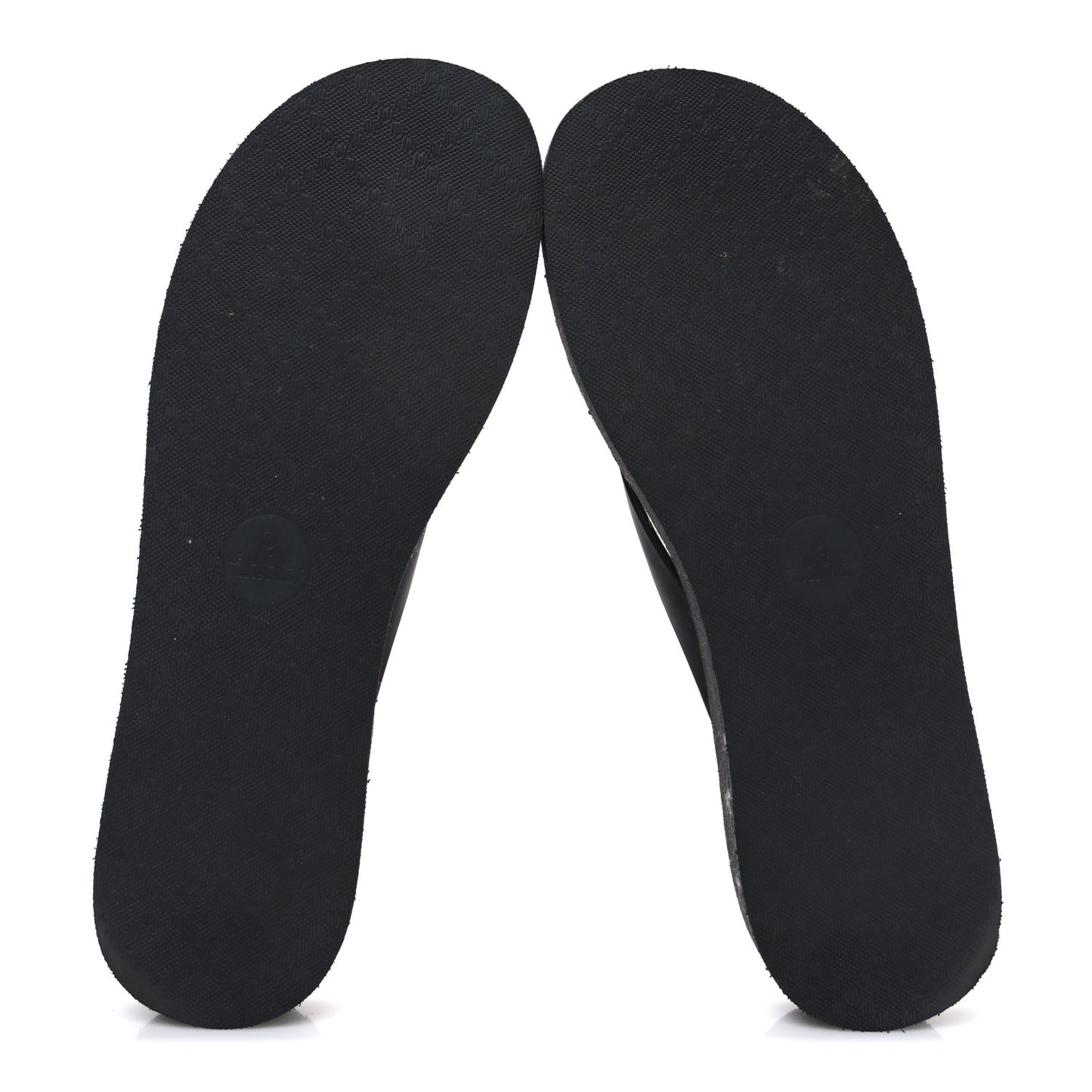 Rubber Chevron Womens GG Thong Sandals 39 Black