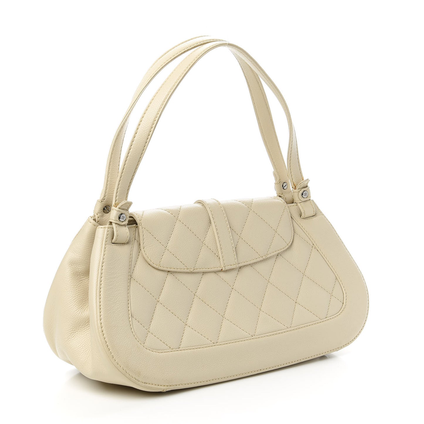 Caviar Quilted Mademoiselle Flap Bag Beige