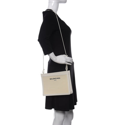 Balenciaga Cotton Canvas Pochette Crossbody Bag White 2 of 10