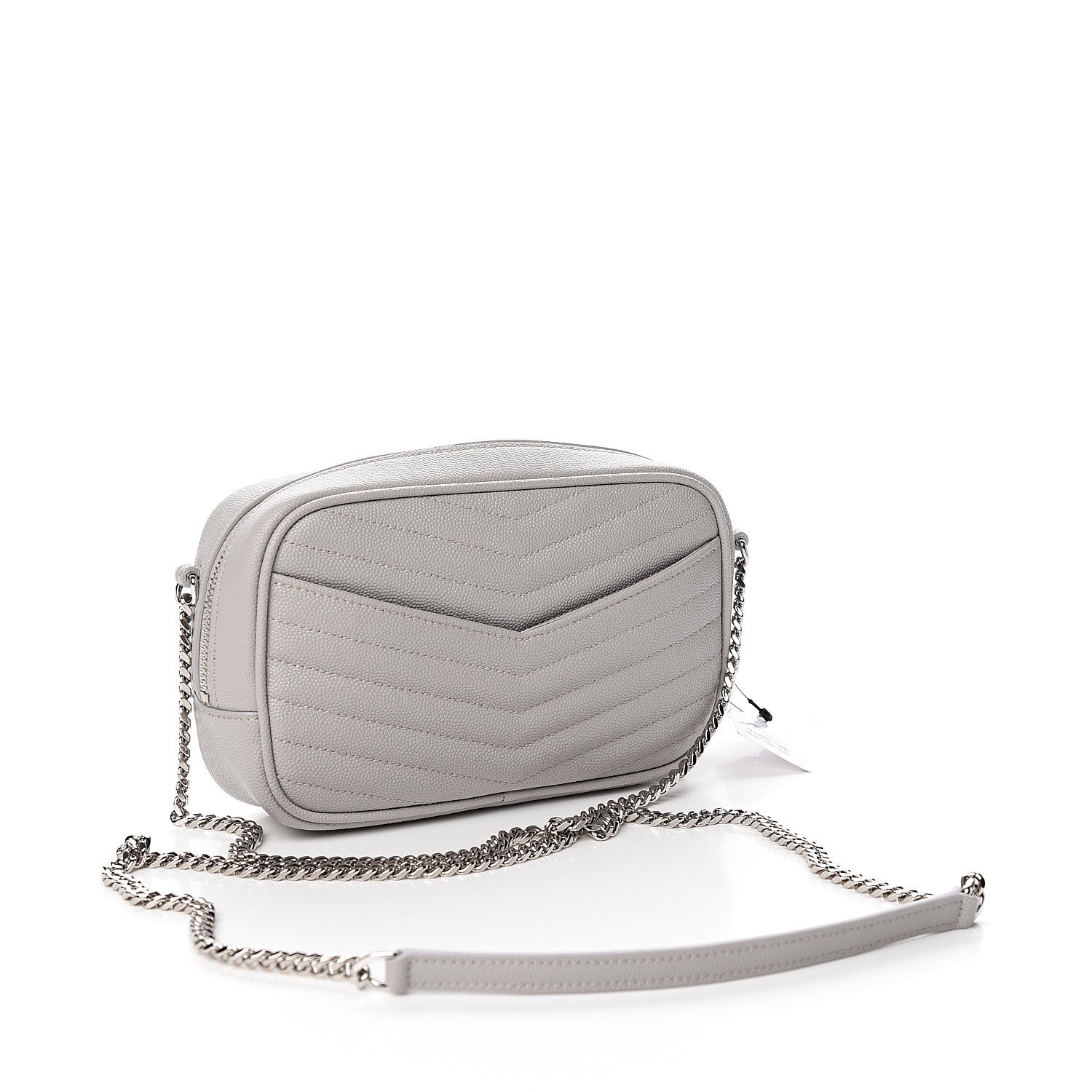 Saint Laurent Grain De Poudre Matelasse Monogram Mini Lou Camera Bag Granite 2 of 9