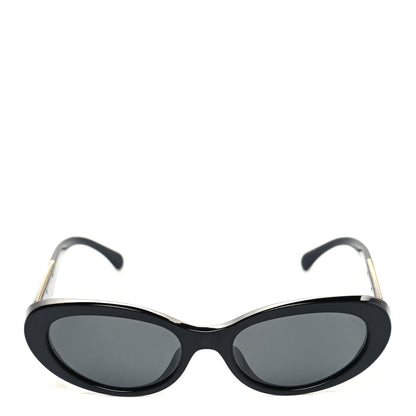 Chanel Acetate Oval Sunglasses 5515-A Black 2 of 8