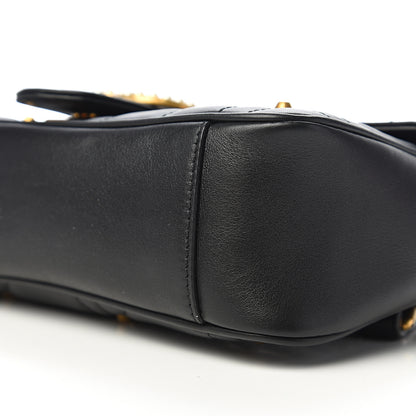 Gucci Calfskin Matelasse Studded Small Pearly GG Marmont Shoulder Bag Black 9 of 11
