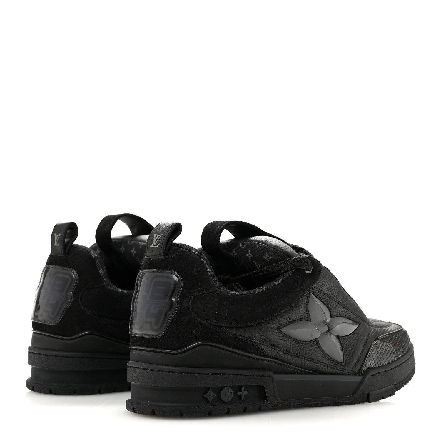 Louis Vuitton Calfskin Suede Mens LV Skate Sneakers 9 Black 5 of 8