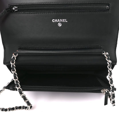 Chanel Patent Quilted Wallet On Chain WOC Black 5 of 11