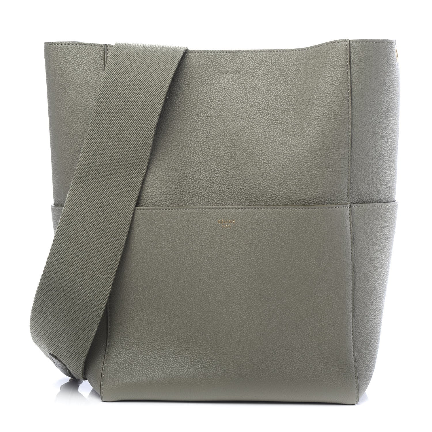 Celine Soft Grained Calfskin Sangle Bucket Bag Taupe 1 of 9