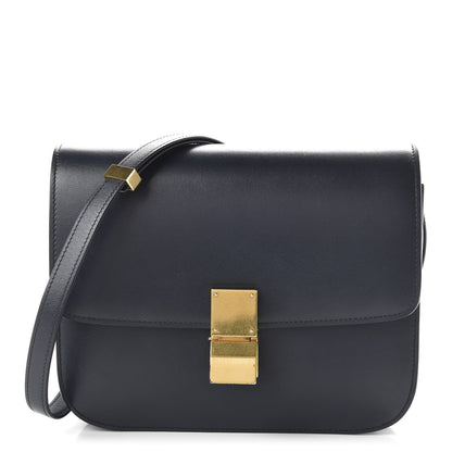 Celine Box Calfskin Medium Classic Box Flap Bag Navy 1 of 10