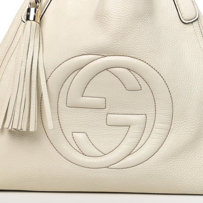 Gucci Pebbled Calfskin Medium Soho Shoulder Bag Off White 8 of 11