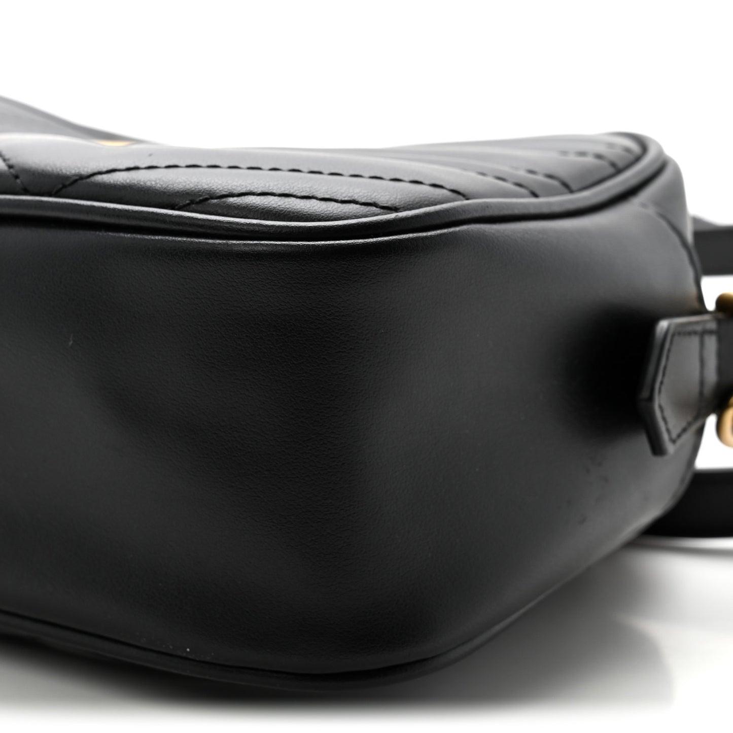 Calfskin Matelasse Small GG Marmont Chain Shoulder Bag Black