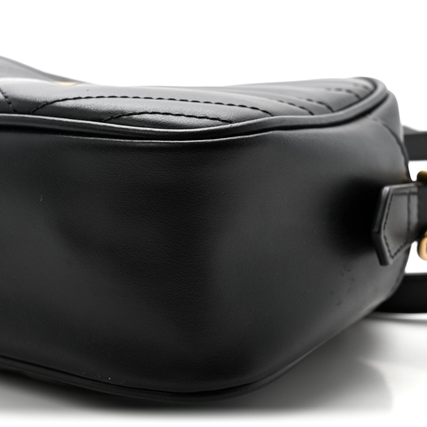 Gucci Calfskin Matelasse Small GG Marmont Chain Shoulder Bag Black 9 of 9
