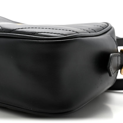 Gucci Calfskin Matelasse Small GG Marmont Chain Shoulder Bag Black 9 of 9