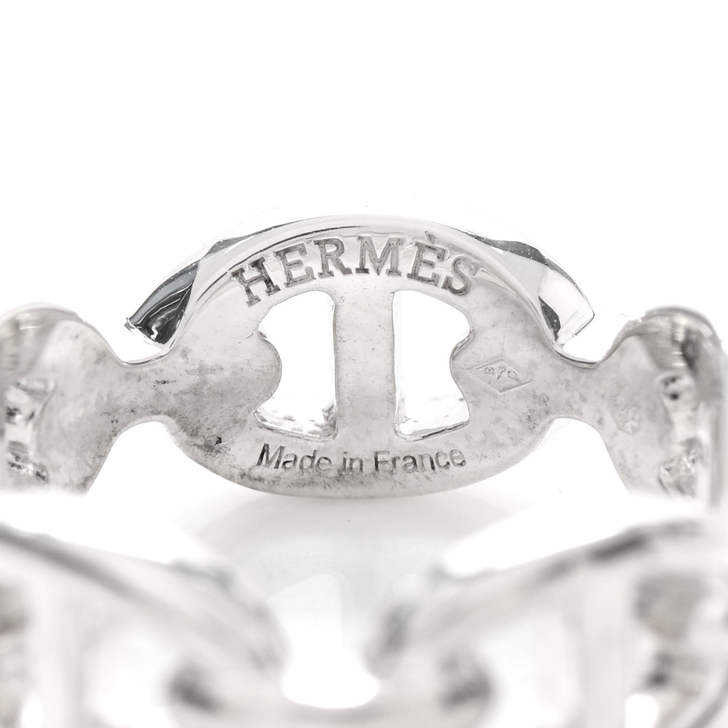 Sterling Silver PM Chaine d'Ancre Enchainee Band Ring 52 6