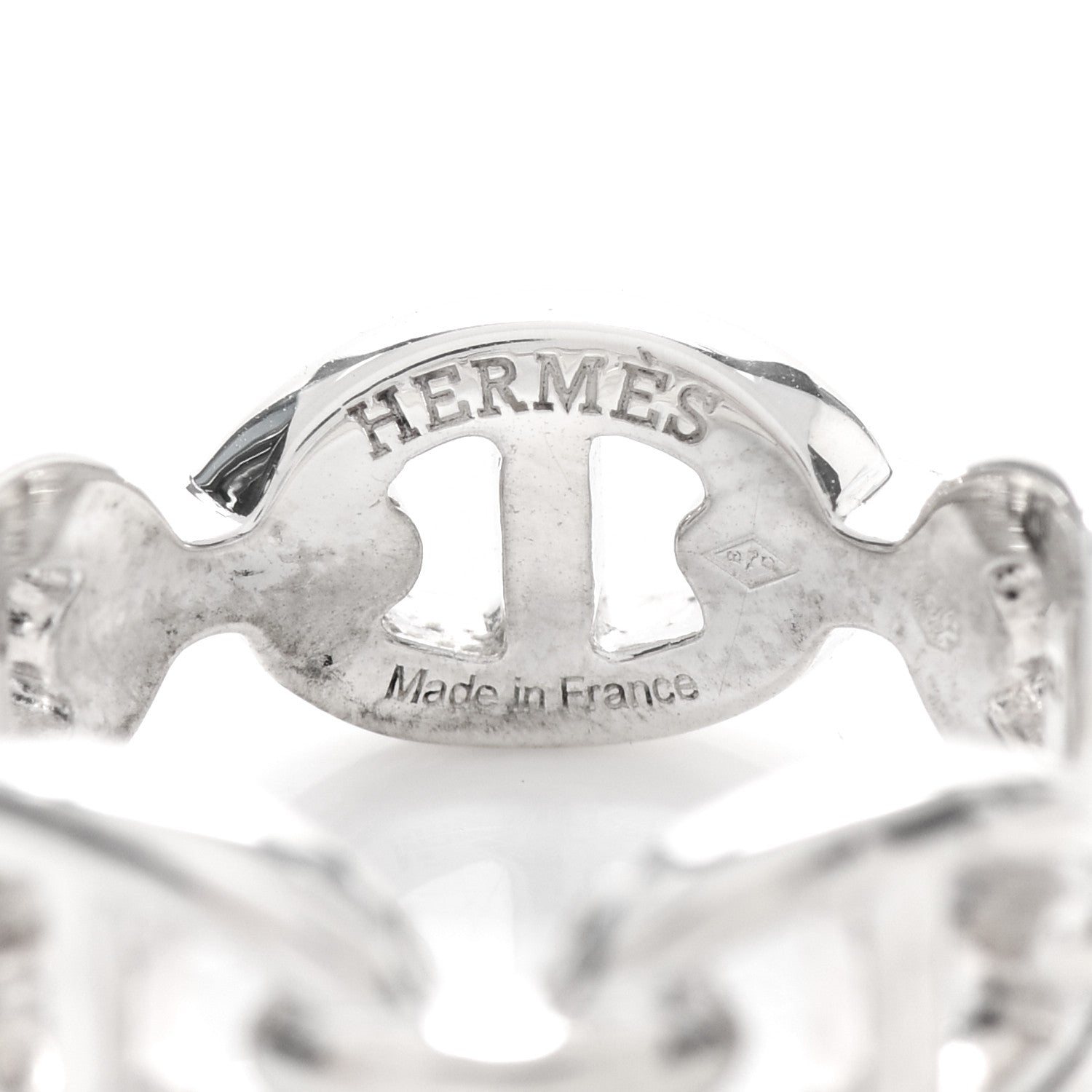 Hermes Sterling Silver PM Chaine d'Ancre Enchainee Band Ring 52 6 4 of 6