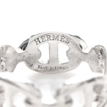 Hermes Sterling Silver PM Chaine d'Ancre Enchainee Band Ring 52 6 4 of 6