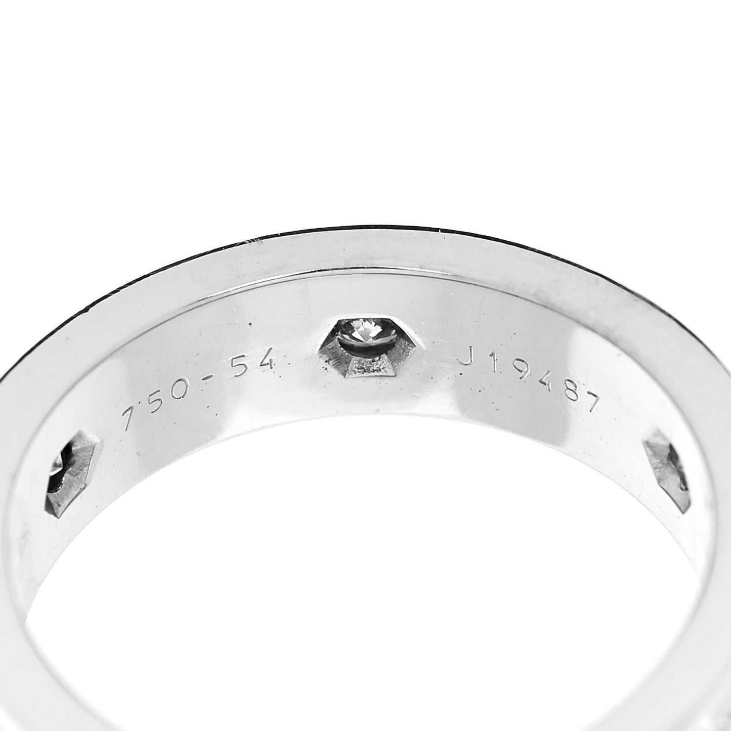 18K White Gold 6 Diamond 5.5mm LOVE Ring 54 7