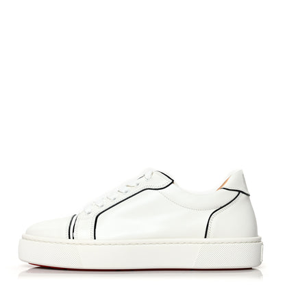 Christian Louboutin Calfskin Patent Vieirissima Flat Sneakers 40 White Black 1 of 8
