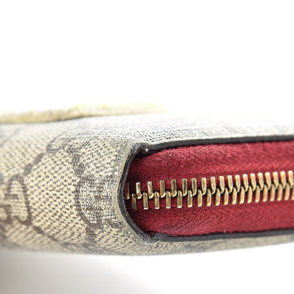 Gucci GG Supreme Monogram Embroidered Rainbow Zip Around Wallet Red 11 of 16