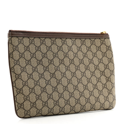Gucci GG Supreme Monogram Large Ophidia Pouch Clutch Brown 3 of 13
