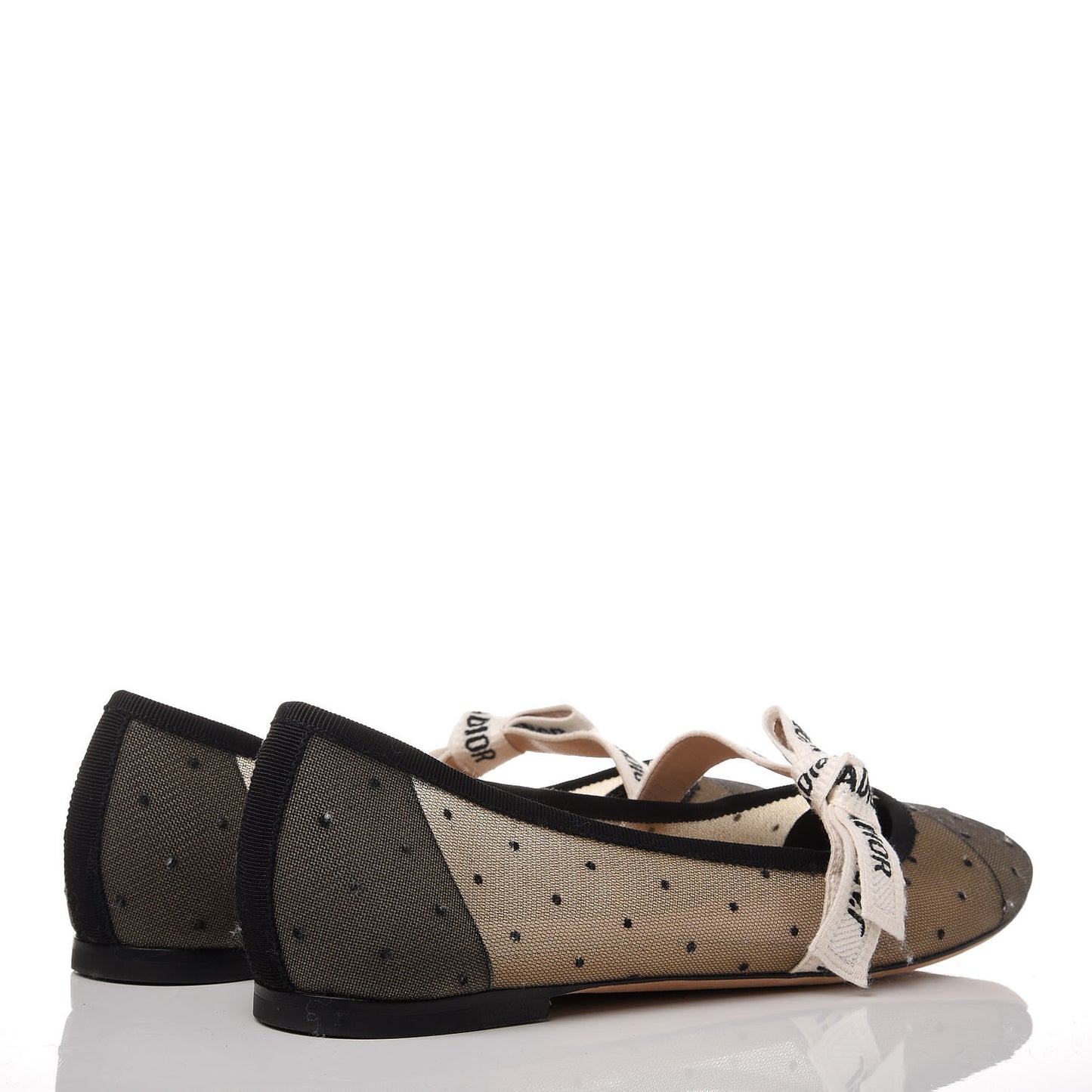 Swiss Tulle Dotted Miss J'Adior Ballet Pumps 38.5 Black Nude