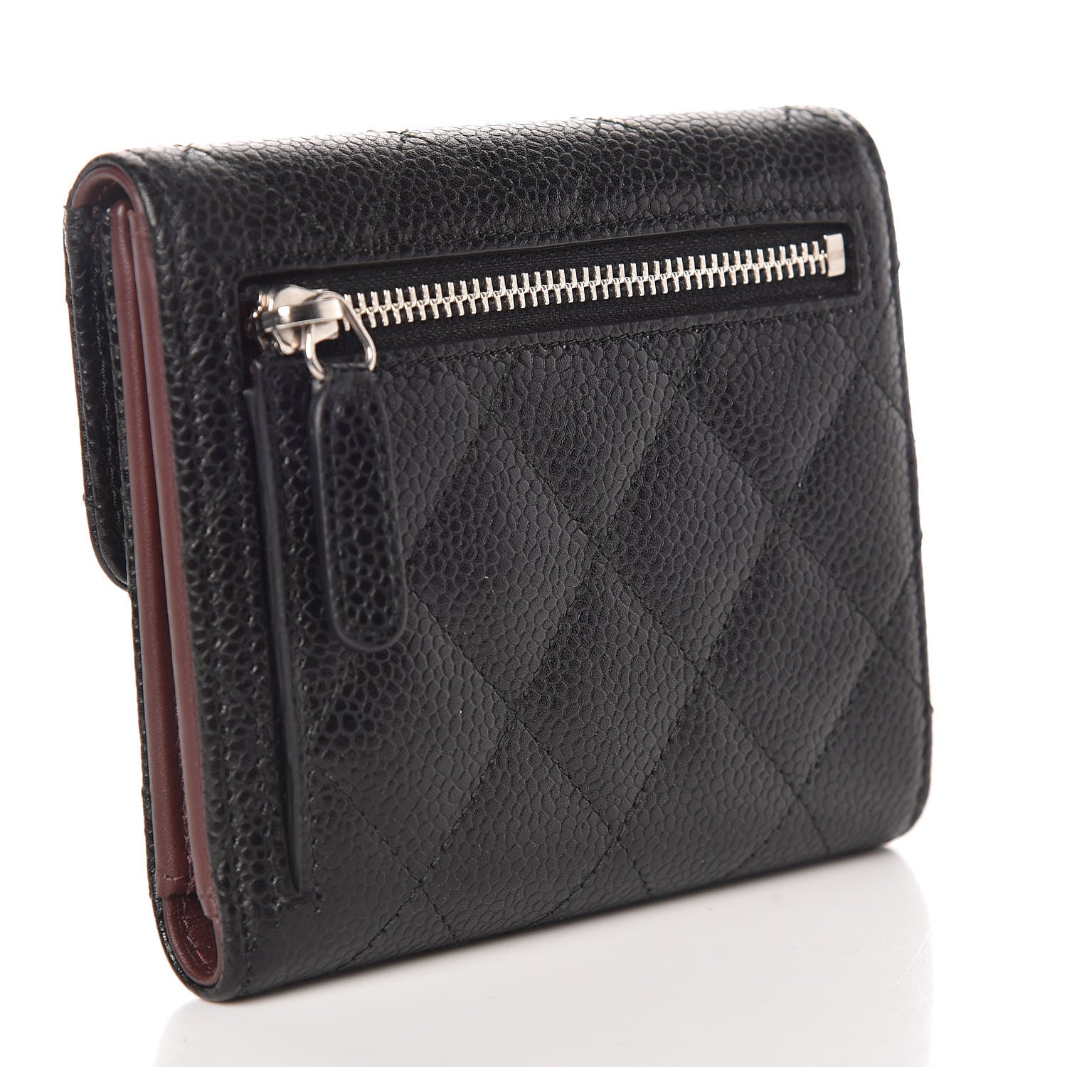 Chanel Caviar Quilted Compact Flap Wallet Black 3 of 9