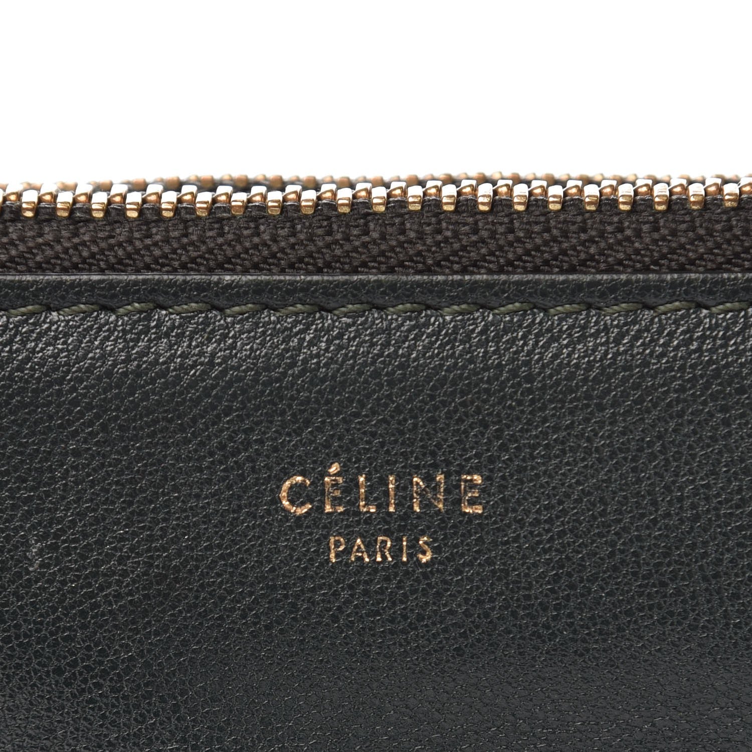 Celine Lambskin Small Trio Crossbody Bag Dark Green 10 of 42