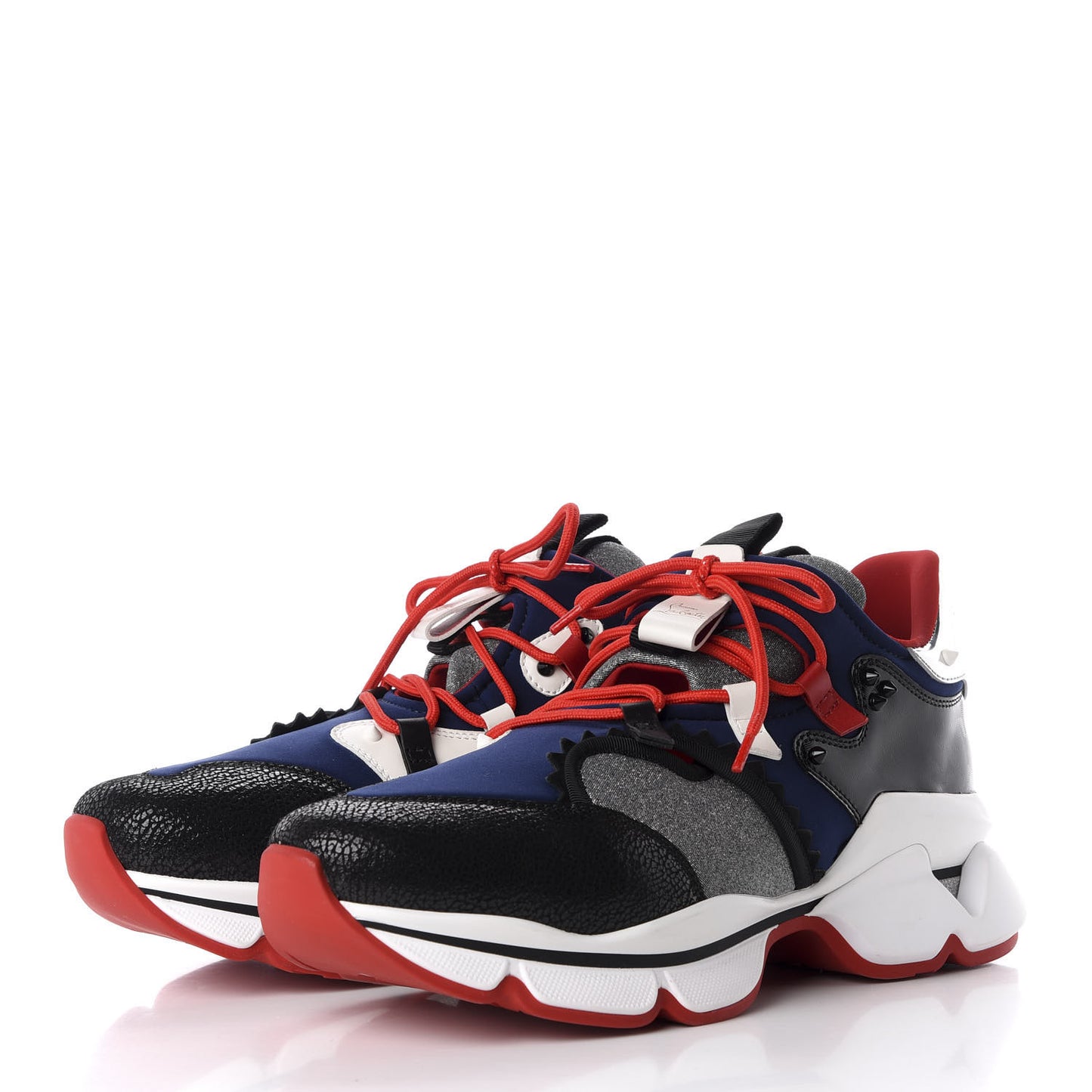 Neoprene Patent Glitter Wet Red Runner Flat Sneakers 46 Version Multi