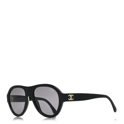 Chanel Acetate Strass Pilot Sunglasses 5467-B Black 1 of 8