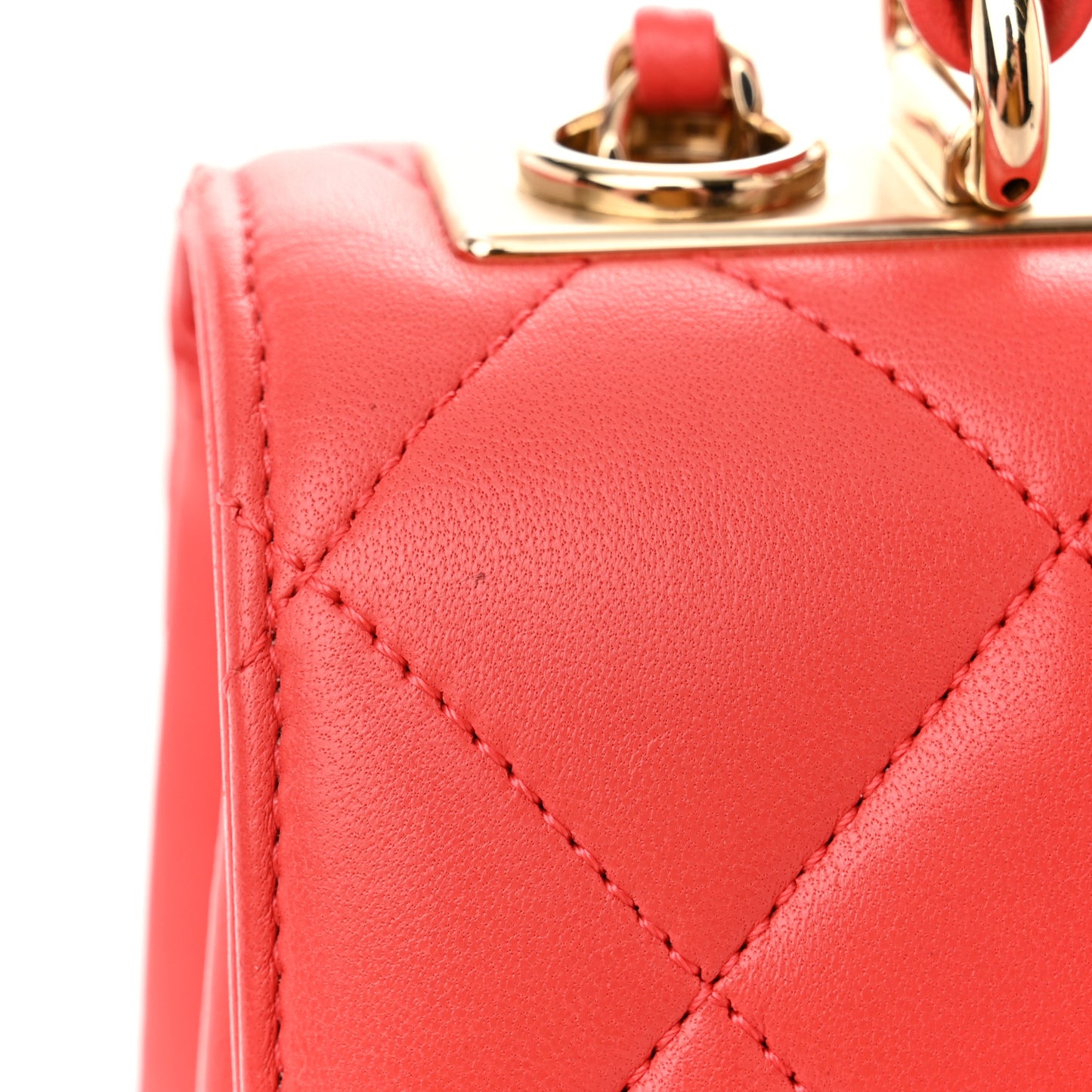 Lambskin Quilted Small Trendy CC Flap Dual Handle Bag Red