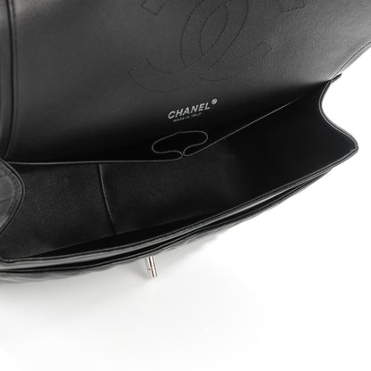 Chanel Lambskin Chevron Quilted Jumbo Double Flap Black 9 of 9