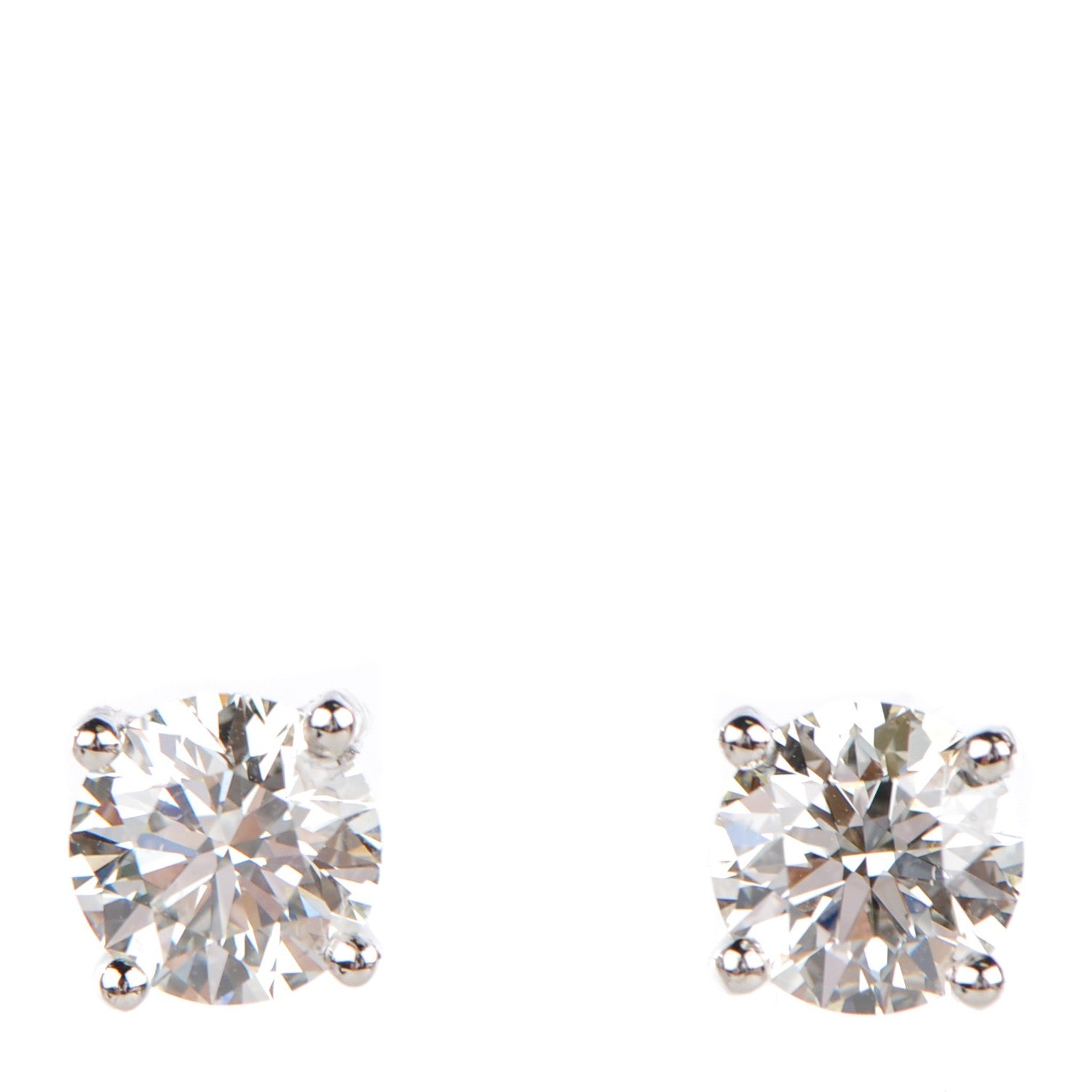 Tiffany Platinum Diamond 1.84ctw Solitaire Earrings 1 of 5
