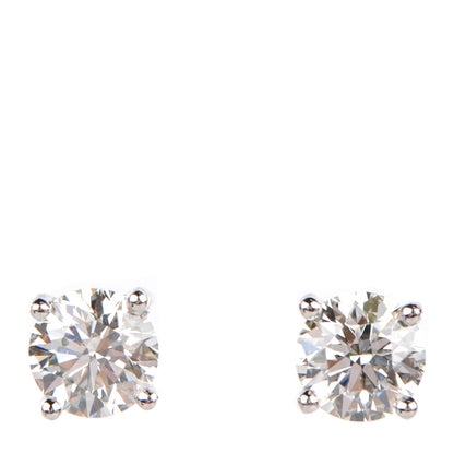 Tiffany Platinum Diamond 1.84ctw Solitaire Earrings 1 of 5