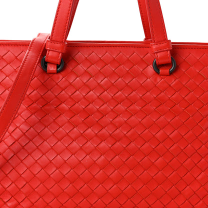 Bottega Veneta Nappa Intrecciato Satchel Red 8 of 11