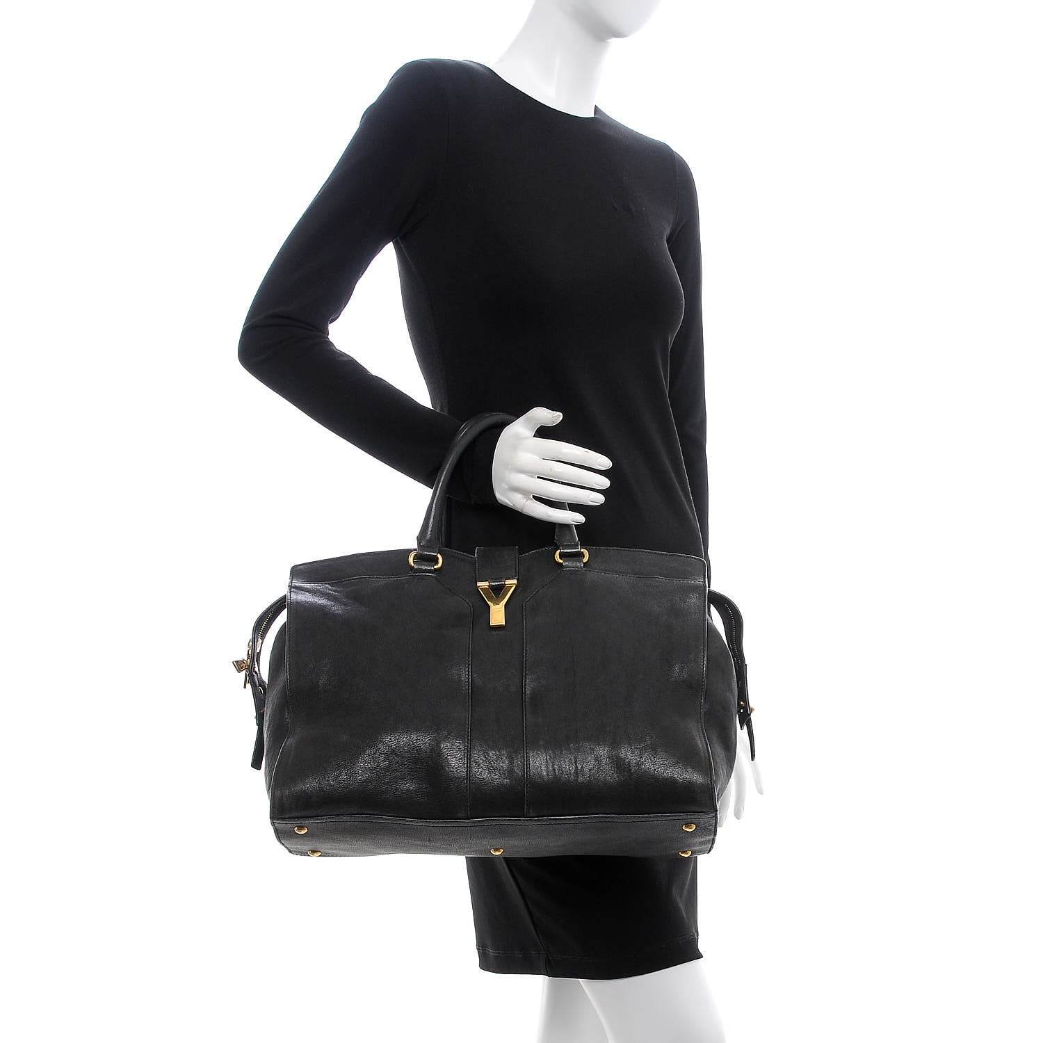 Saint Laurent Sheepskin Large Cabas ChYc Black 2 of 19