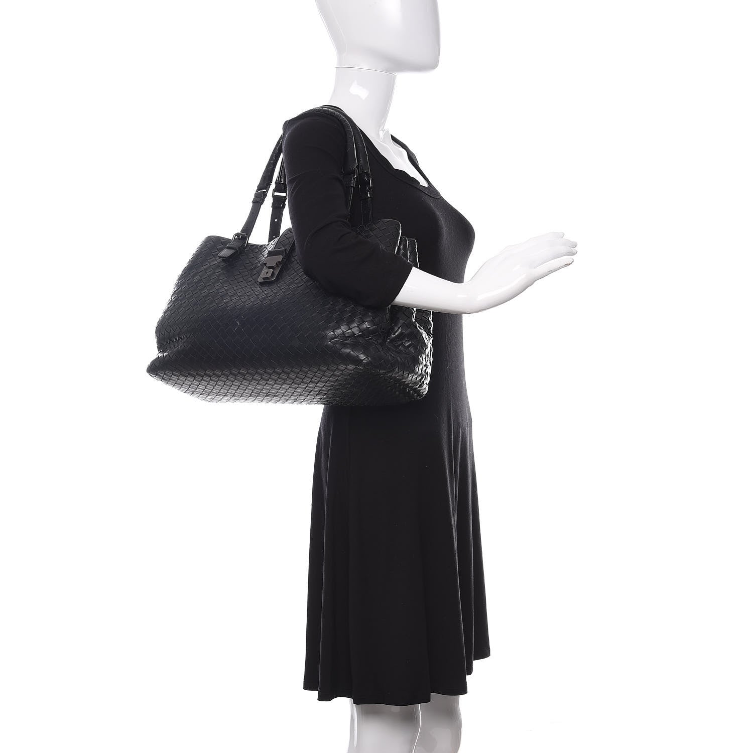 Bottega Veneta Nappa Intrecciato Medium Roma Tote Black 2 of 18