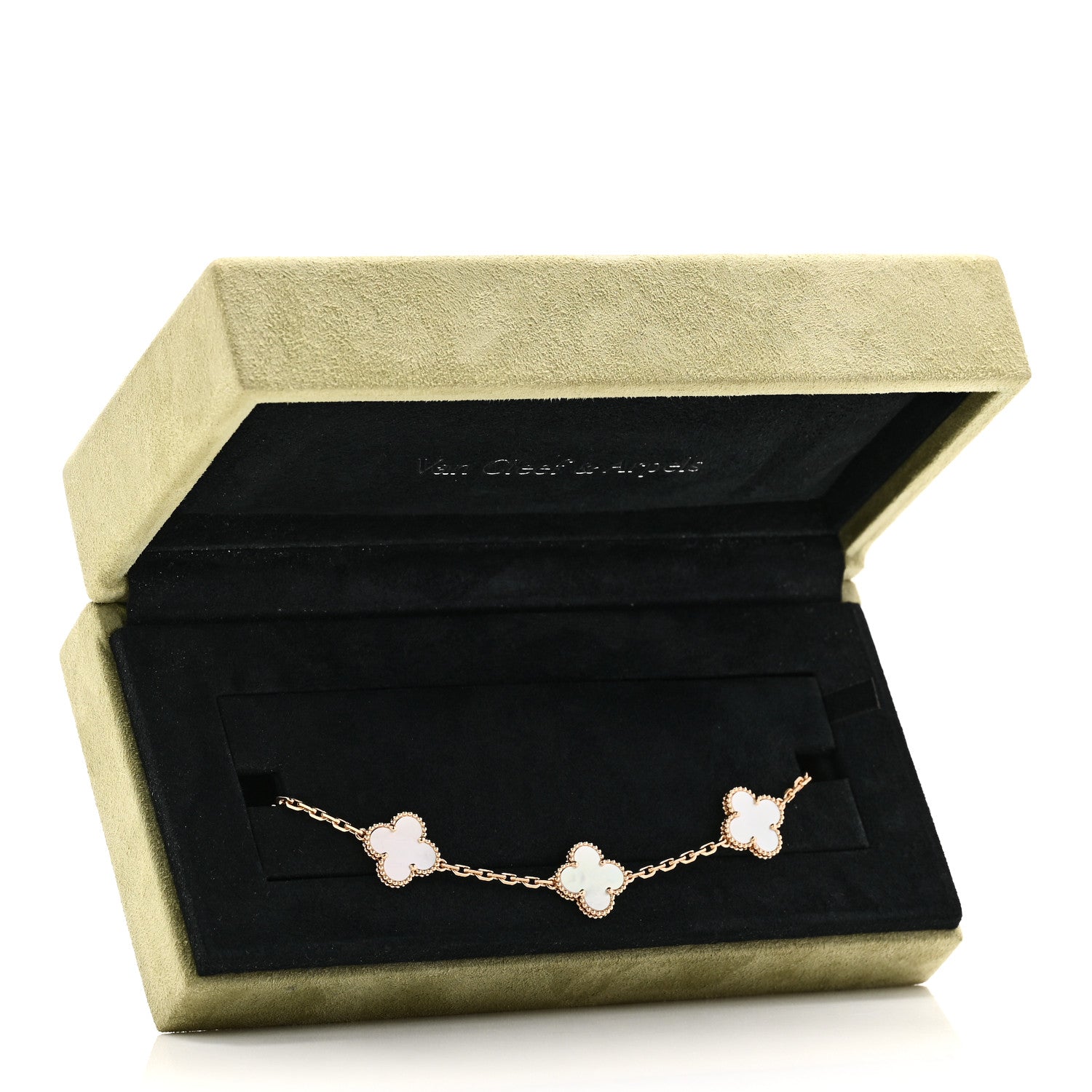 Van Cleef & Arpels 18K Yellow Gold Mother of Pearl 5 Motifs Vintage Alhambra Bracelet 5 of 5