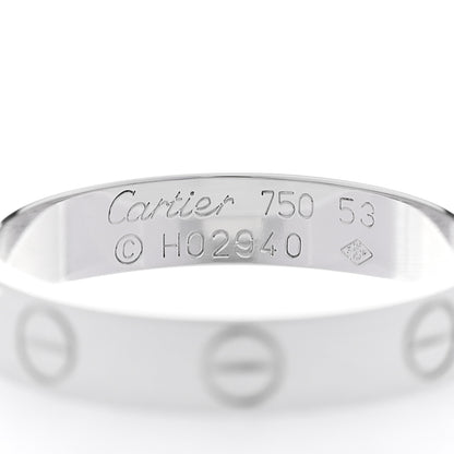 Cartier 18K White Gold 3.5mm LOVE Wedding Band Ring 53 6.5 4 of 4