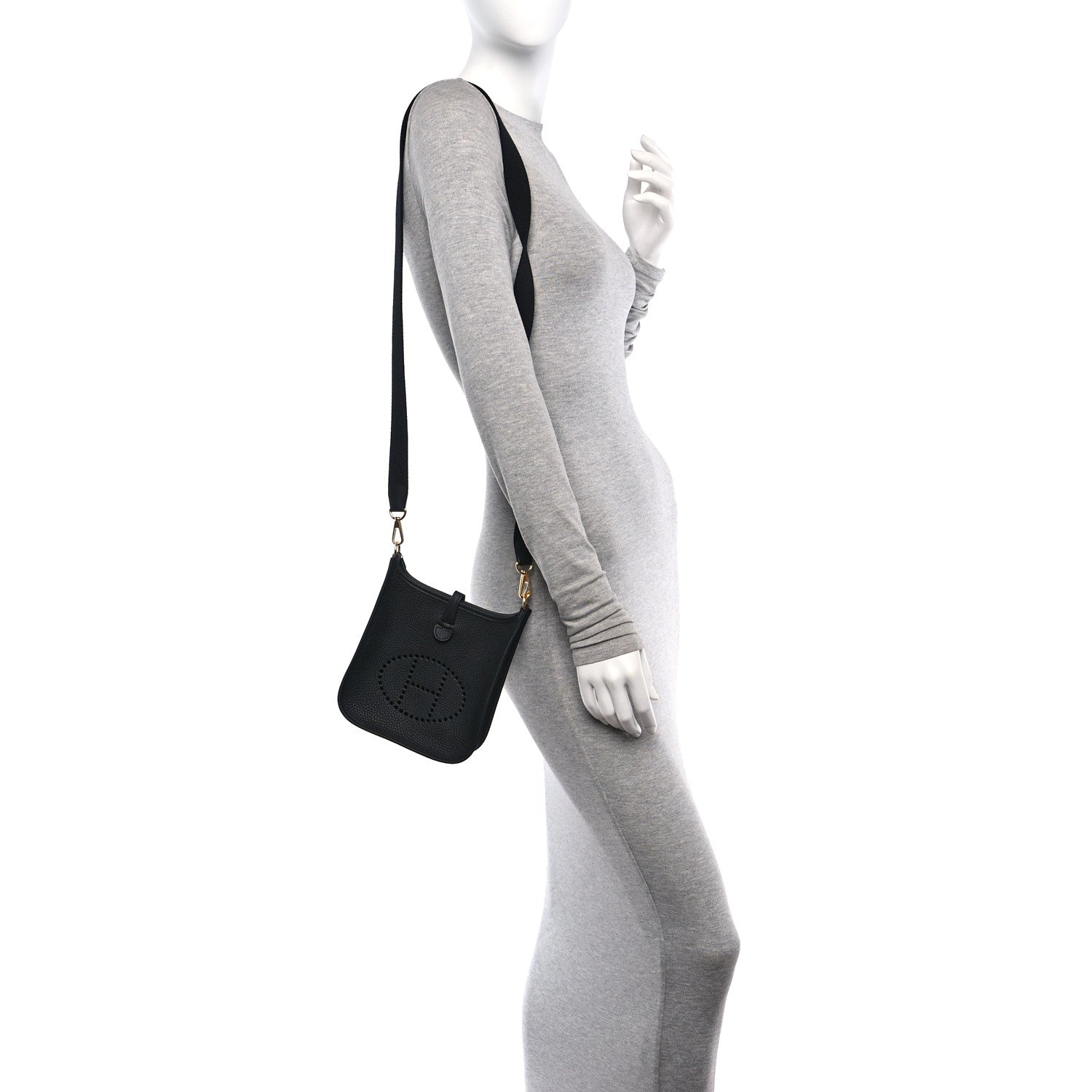 Hermes Taurillon Clemence Evelyne TPM Black 2 of 12