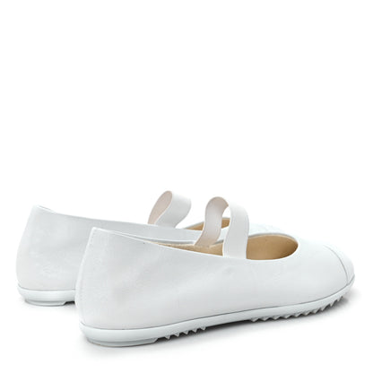 Chanel Lambskin Cap Toe CC Mary Jane Flats 38.5 White 5 of 10