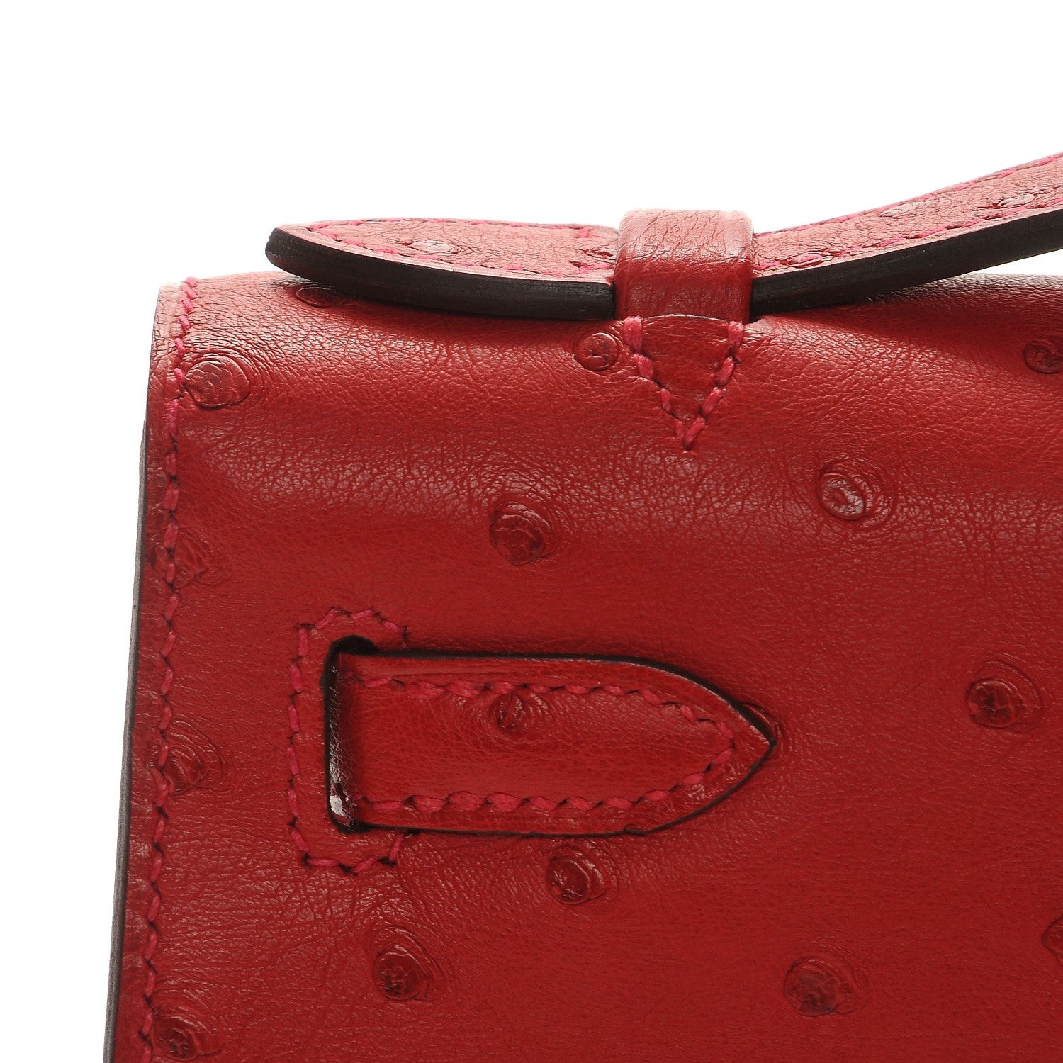 Hermes Ostrich Kelly Pochette Rouge Vif 19 of 23