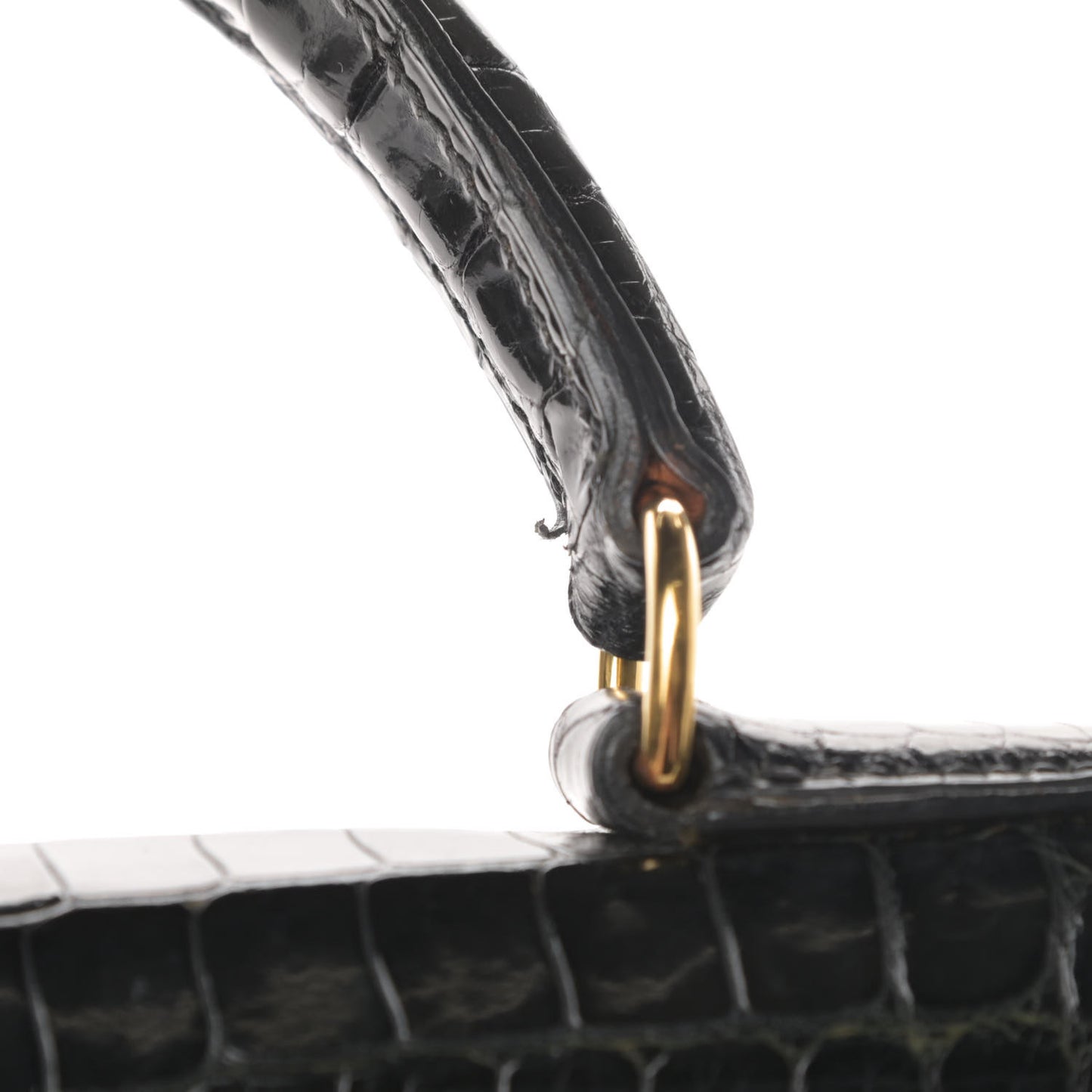 Shiny Crocodile Kelly Sellier 32 Black