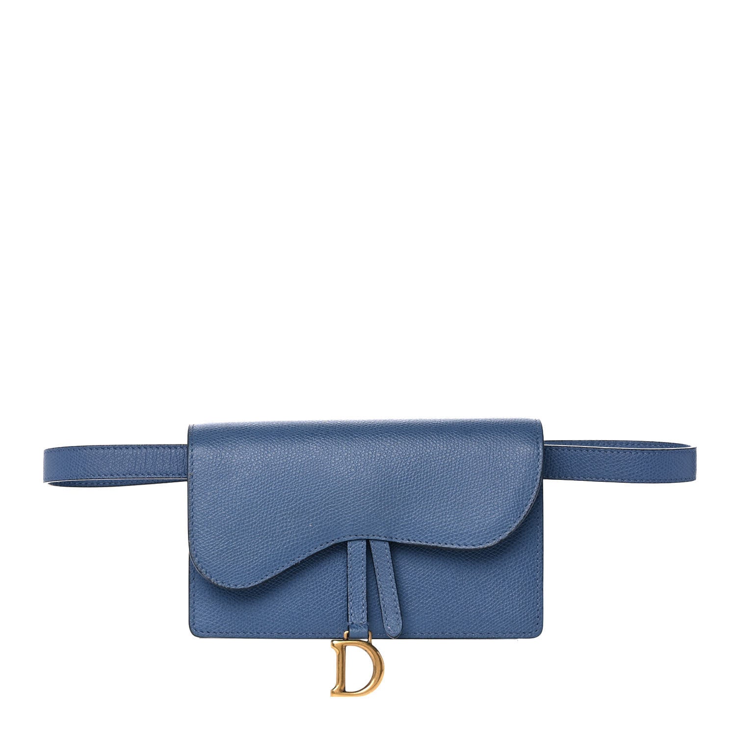 Christian Dior Grained Calfskin Saddle Belt Bag Denim Blue 1 of 12