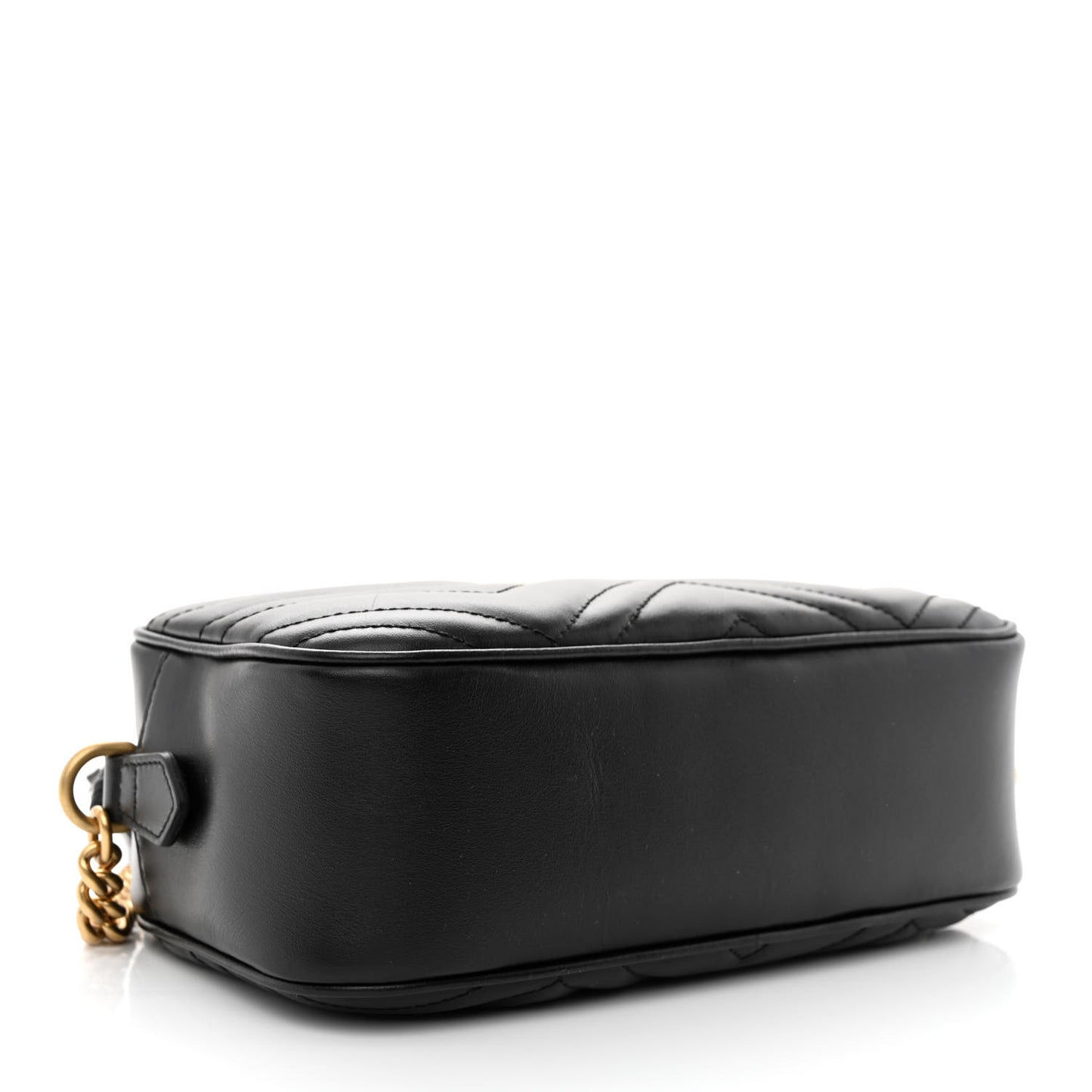 Calfskin Matelasse Small GG Marmont Chain Shoulder Bag Black