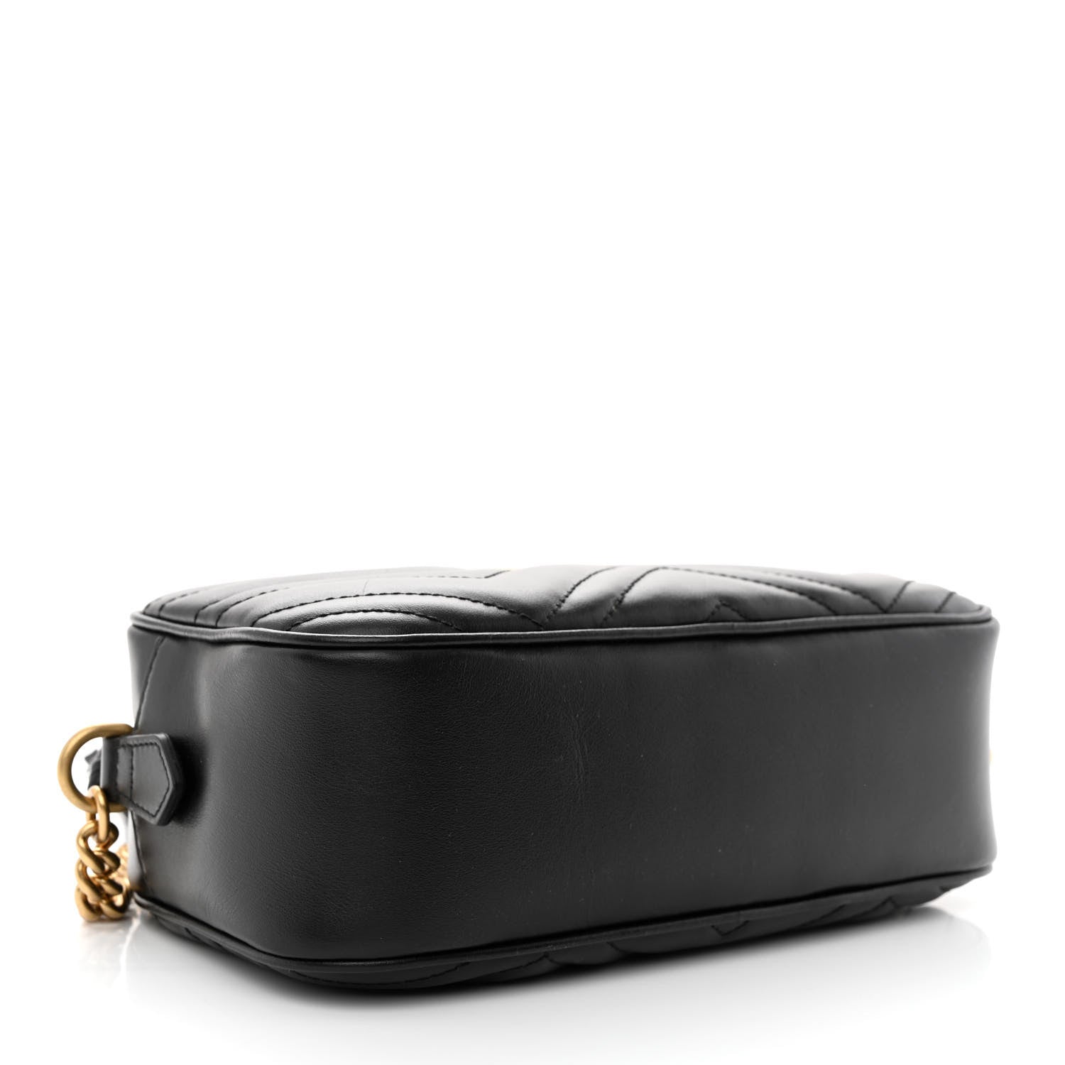 Gucci Calfskin Matelasse Small GG Marmont Chain Shoulder Bag Black 4 of 10
