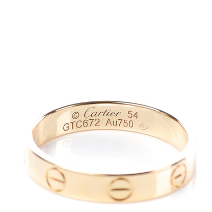 Cartier 18K Yellow Gold 3.5mm LOVE Wedding Band Ring 54 6.75 4 of 6