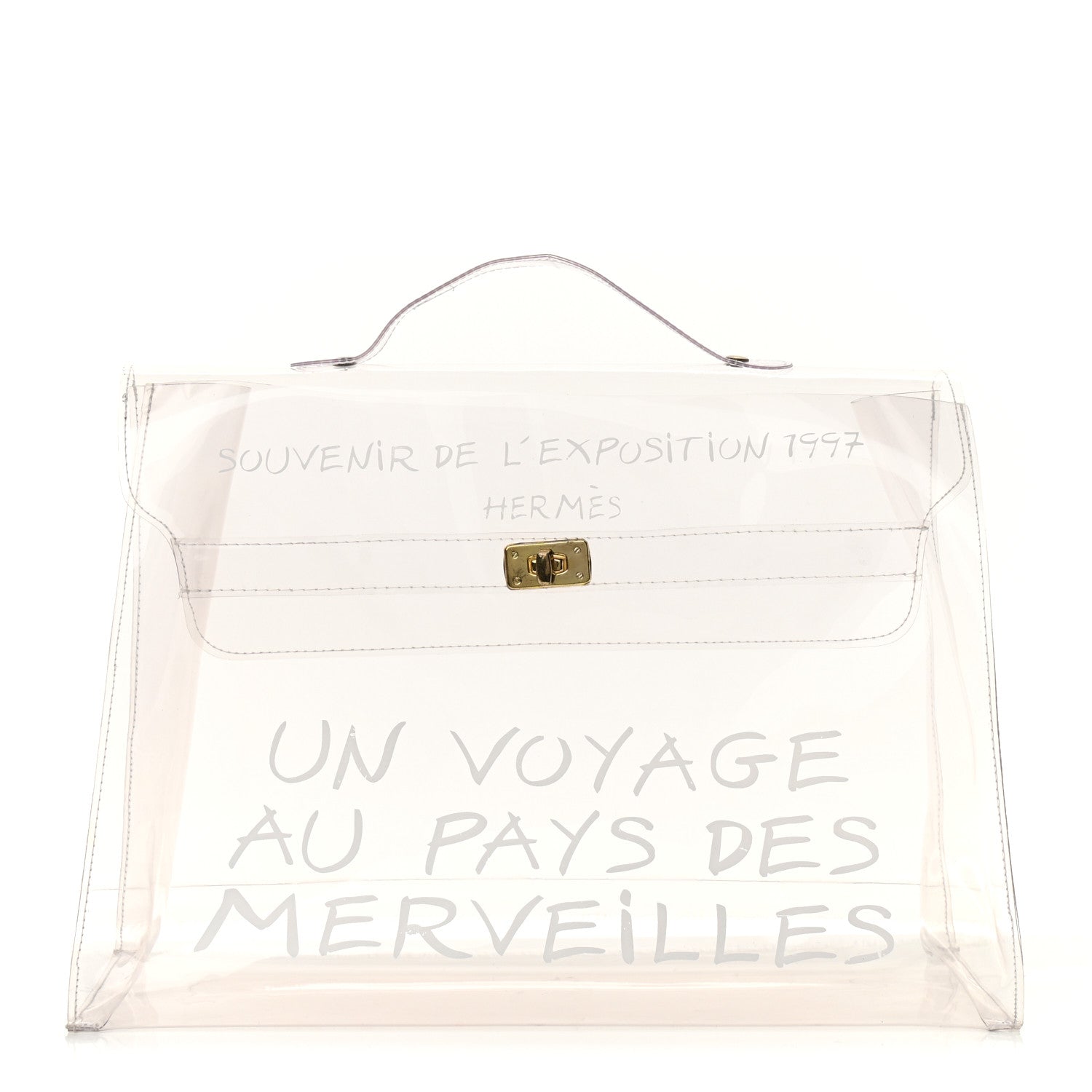 Hermes Vinyl Souvenir De L'Exposition Kelly Transparent 1 of 8