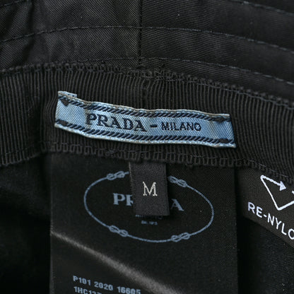 Prada Re-Nylon Metal Triangle Logo Womens Bucket Hat M Black 7 of 7