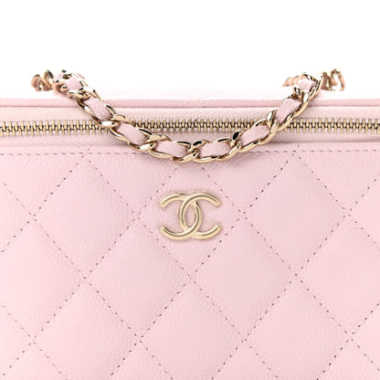 Chanel Caviar Quilted Small Tiny CC Vanity Case With Chain Light Pink 8 of 11